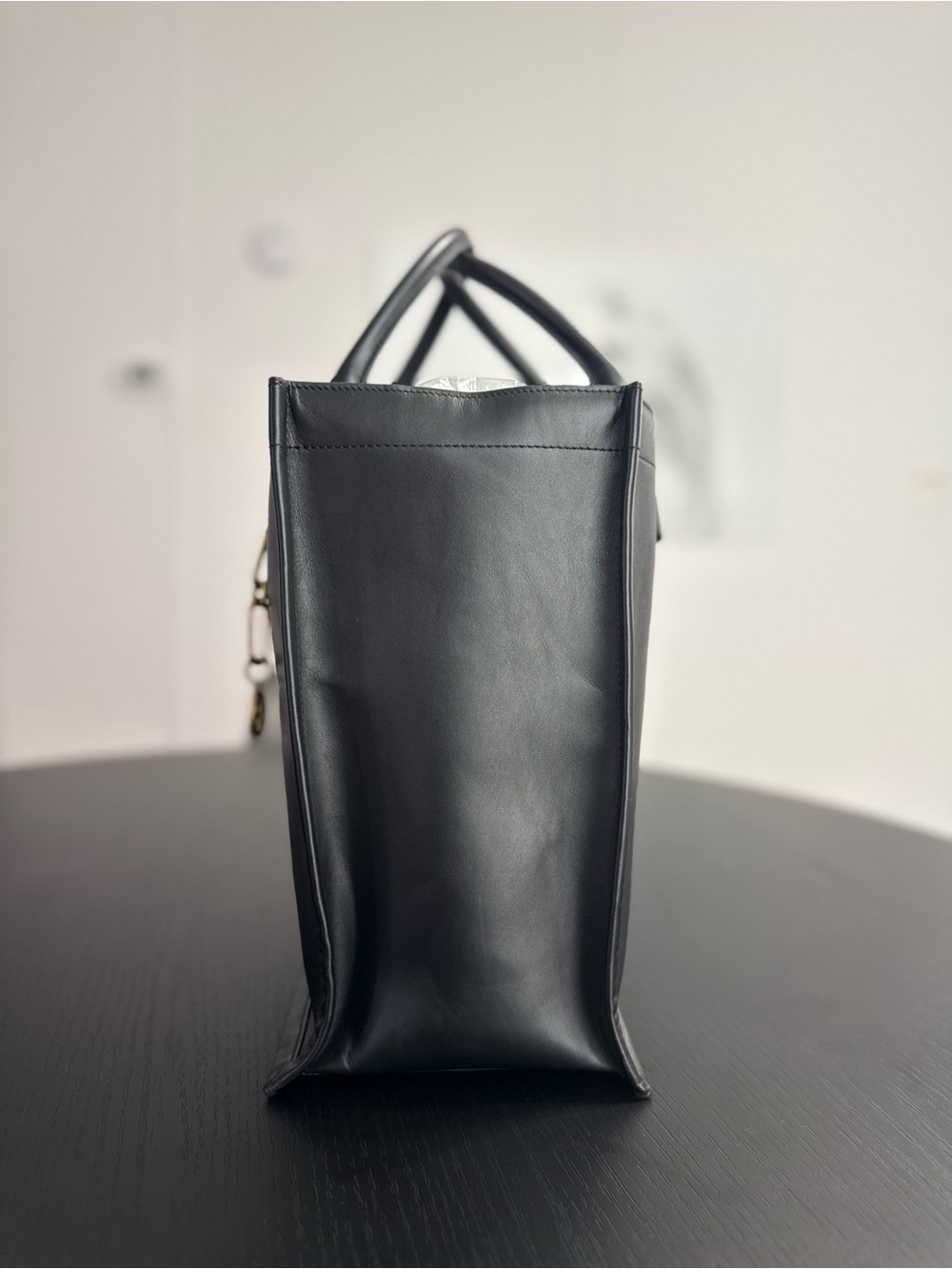 EUC Sandro Black leather book tote large - Picture 6 of 9